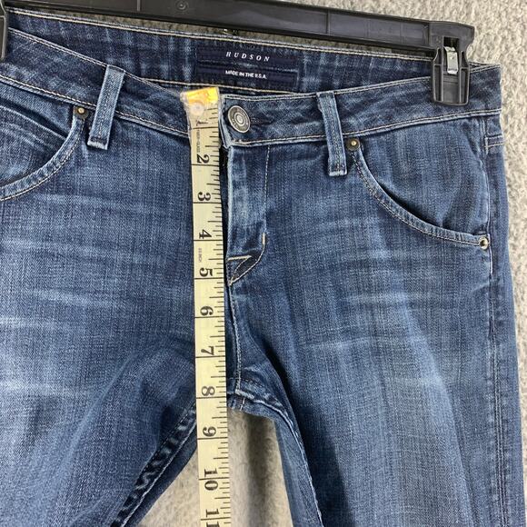 Hudson Womens Jeans Flap Pocket Slim Straight Pants Denim Sz 28 Low Rise - Picture 8 of 16